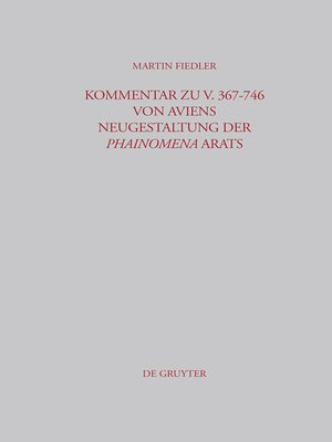 cover image of Kommentar zu V. 367-746 von Aviens Neugestaltung der Phainomena Arats